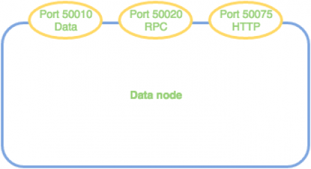 Figure 4 diagram of a Hadoop Datanode with multiple protocols on different ports